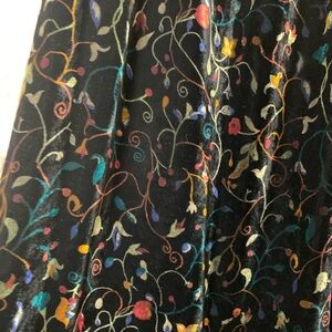 Whimsigoth Velvet Floral SilkLand Black Maxi Skirt